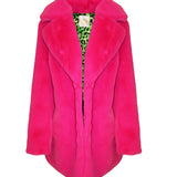 Luinluland X M&A Artificial Fur Coat in Neon Pink