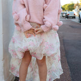 Masie Pom Pom Jumper For Girls in Dusty Pink