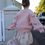 Masie Pom Pom Jumper For Girls in Dusty Pink