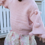 Masie Pom Pom Jumper For Girls in Dusty Pink