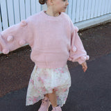 Masie Pom Pom Jumper For Girls in Dusty Pink