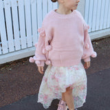 Masie Pom Pom Jumper For Girls in Dusty Pink