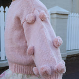 Masie Pom Pom Jumper For Girls in Dusty Pink
