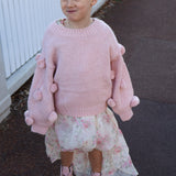 Masie Pom Pom Jumper For Girls in Dusty Pink