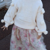 Masie Girls Pom Pom Sweater in Vanilla