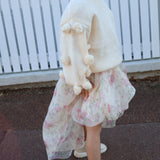Masie Girls Pom Pom Sweater in Vanilla