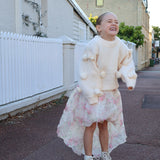 Masie Girls Pom Pom Sweater in Vanilla
