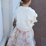 Masie Girls Pom Pom Sweater in Vanilla