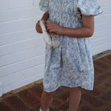 Mila Girls Floral Summer Dress in Bluebell