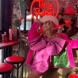 Luinluland X M&A Artificial Fur Coat in Neon Pink
