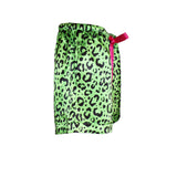 Into The Wild Satin Sleep Shorts in Neon Leopard