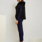 Sylvie Cropped Fur Vest in Onyx - Mode & Affaire