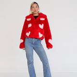Queen Of Hearts Cropped Jacket Ruby