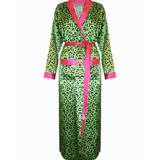 Into The Wild Robe Satin Robe in Neon Leopard