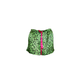 Into The Wild Satin Sleep Shorts in Neon Leopard