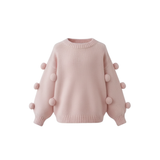 Masie Pom Pom Jumper For Girls in Dusty Pink