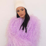 Valerie Lilac Feather Coat