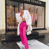 Exotique Long Fur Coat in Snow