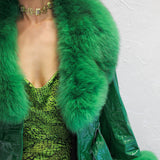 London Patent Coat in Jade