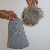 Angora Beanie Silver Fox