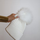 Angora Beanie Snow