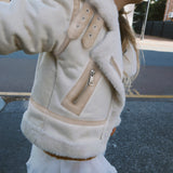 Lulu Biker Jacket in Stone