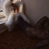Elodie Cropped Fur Jacket in Snow