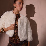 Macie Faux 3/4 Jacket in Snow