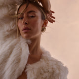 Laci White Fur Jacket in Snow
