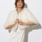 Plume Winter Wedding Jacket in Snow