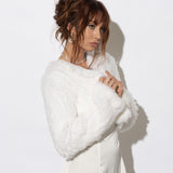 Laci White Fur Jacket in Snow