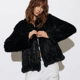 Cascade Rabbit Fur Jacket in Onyx