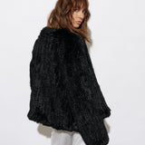 Cascade Rabbit Fur Jacket in Onyx