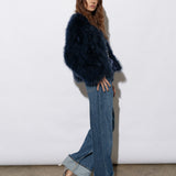 Saville Marabou Jacket Navy