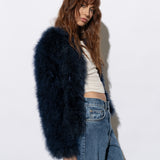 Saville Marabou Jacket Navy