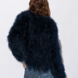 Saville Marabou Jacket Navy