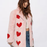 Queen Of Hearts Faux Mid Coat