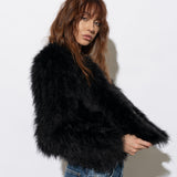 Saville Marabou Jacket Onyx