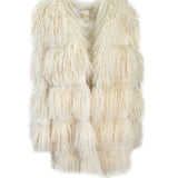 Mongolian Fur Jacket in Cream