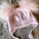 Double Pom Pom Beanie in Peony - Mode & Affaire