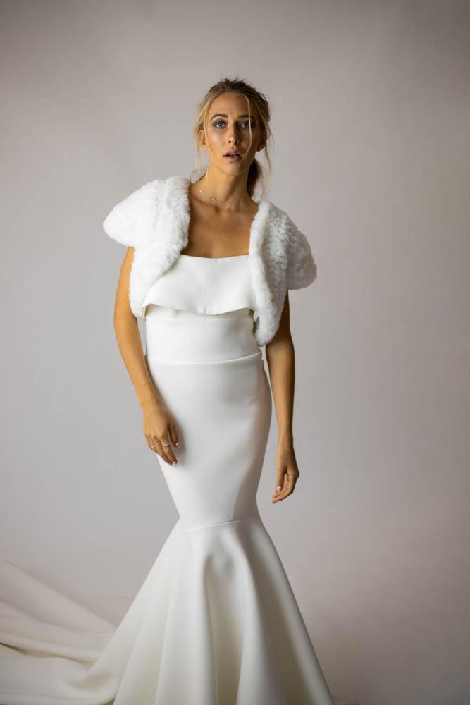 Macie Faux Bolero in Snow - Mode & Affaire