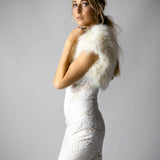 Plume Champagne Feather Bolero - Mode & Affaire