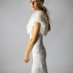 Plume Champagne Feather Bolero - Mode & Affaire
