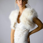 Plume Champagne Feather Bolero - Mode & Affaire