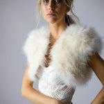 Plume Champagne Feather Bolero - Mode & Affaire