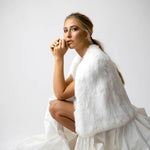 Aimer White Bridal Cape in Snow - Mode & Affaire