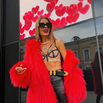 One More Dance Fluffy Jacket in Maraschino - Mode & Affaire