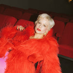 One More Dance Fluffy Jacket in Maraschino - Mode & Affaire
