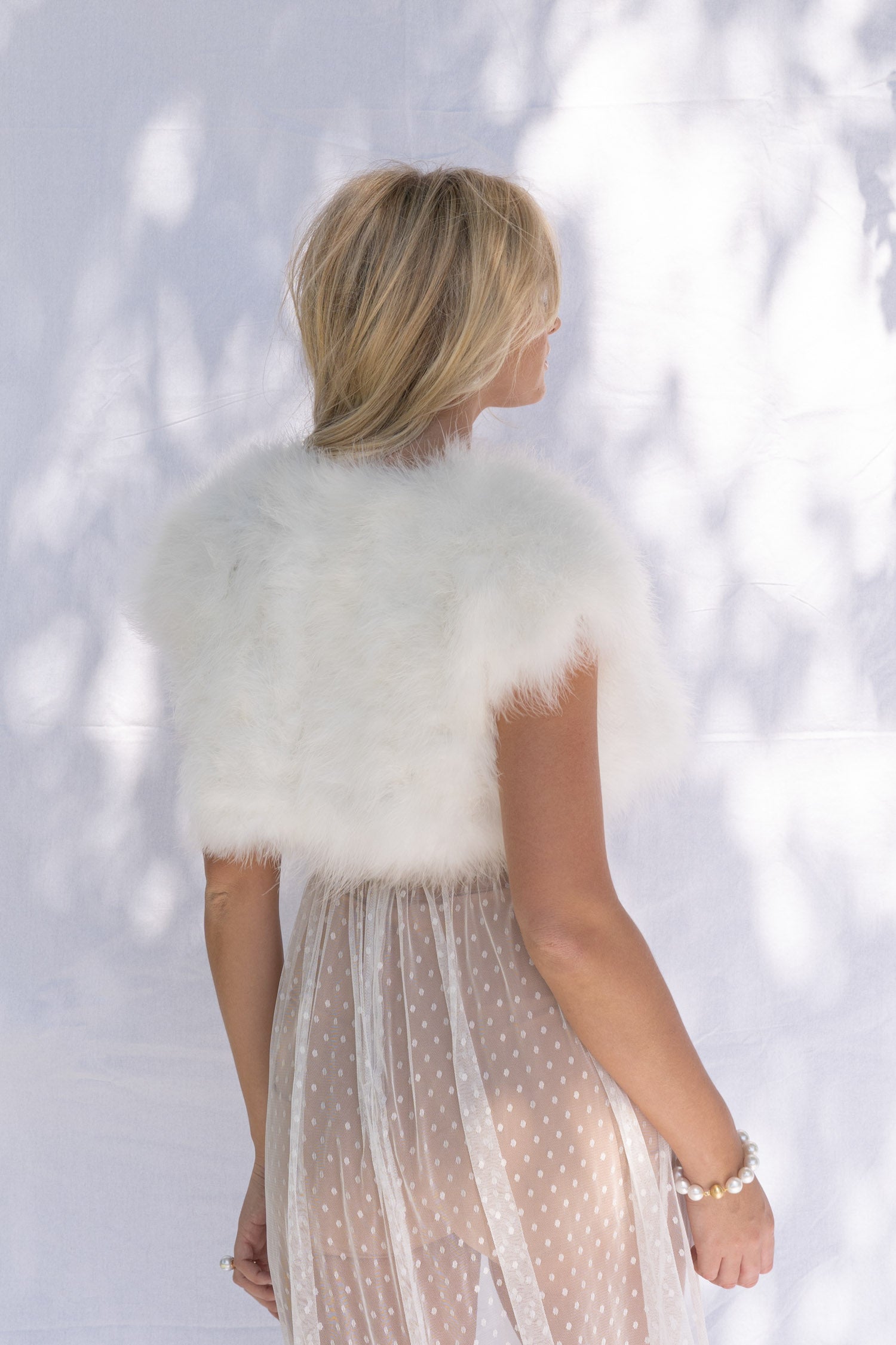 Plume Bridesmaid Bolero in Snow - Mode & Affaire