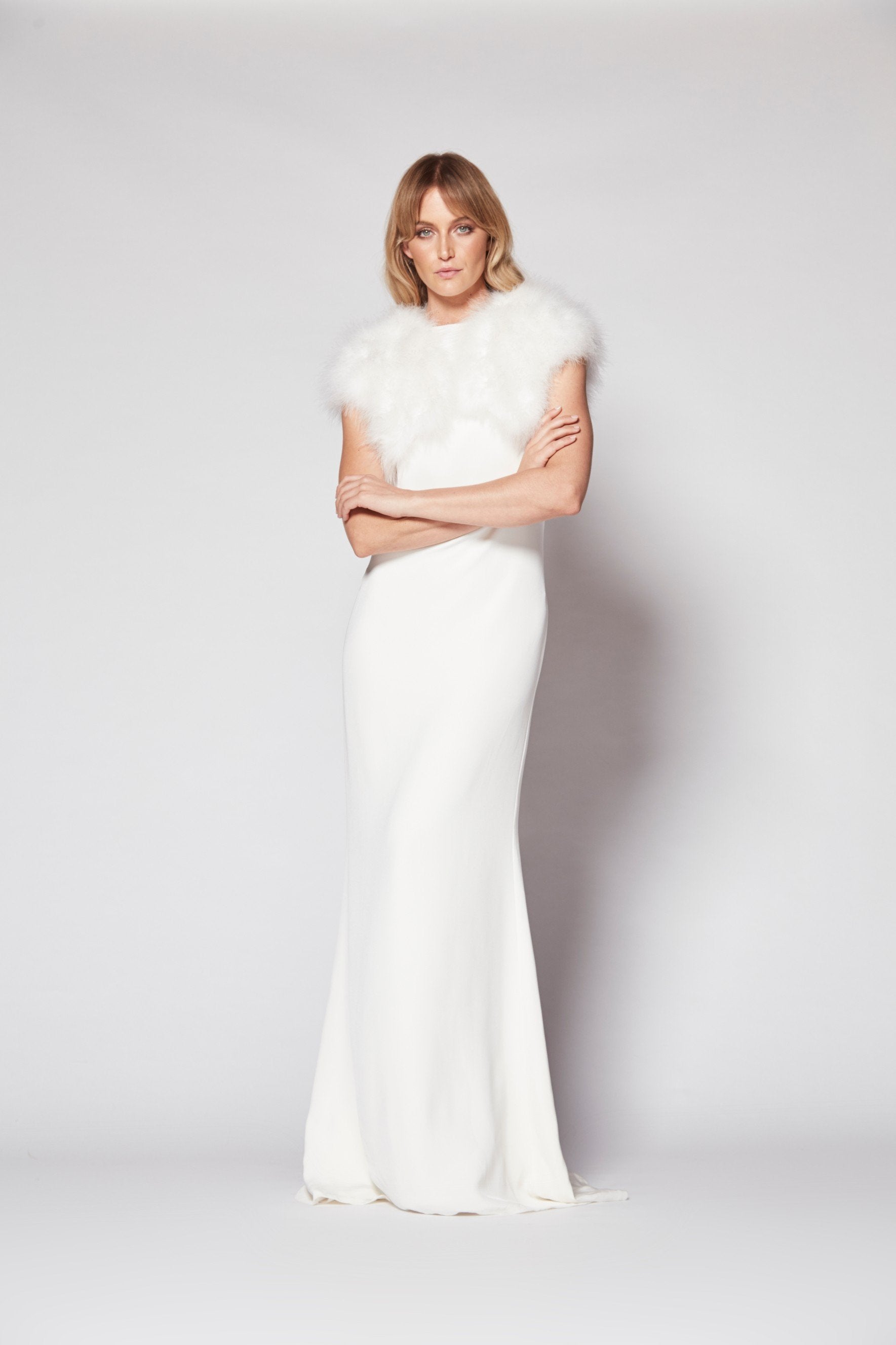 Plume Bridesmaid Bolero in Snow - Mode & Affaire